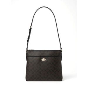 Coach 1941 Signature File Saddle Brown Black Crossbody Bag